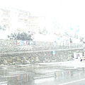 St.Moritz 聖莫里滋車站前的大雪