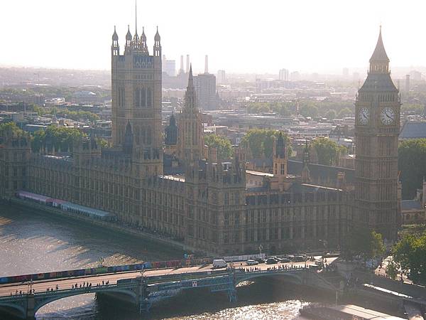 London Eye上俯瞰國會與大笨鐘