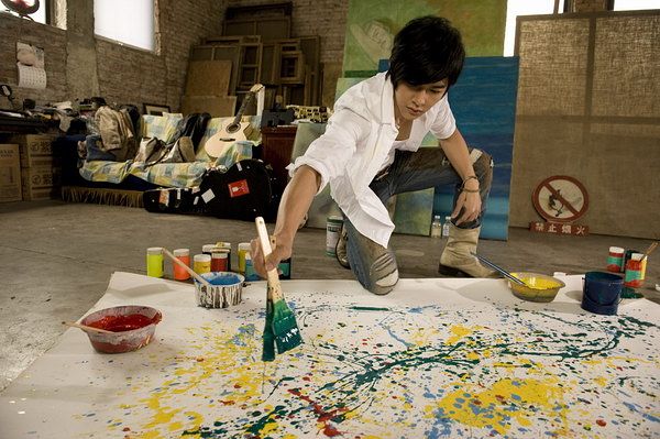 汪東城手繪「現代潑墨畫」