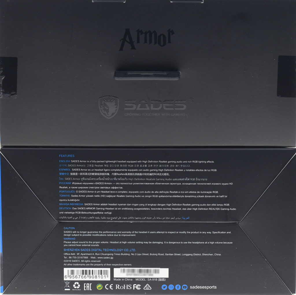 Sades Armor RGB Gaming Headset [High Definition Realtek Gaming