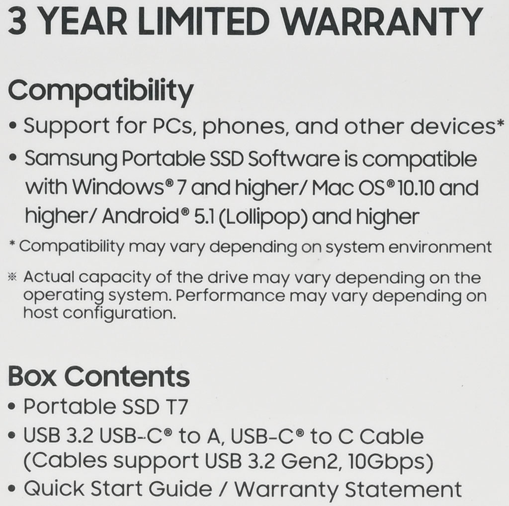 SAMSUNG 三星 Portable SSD T7 1TB