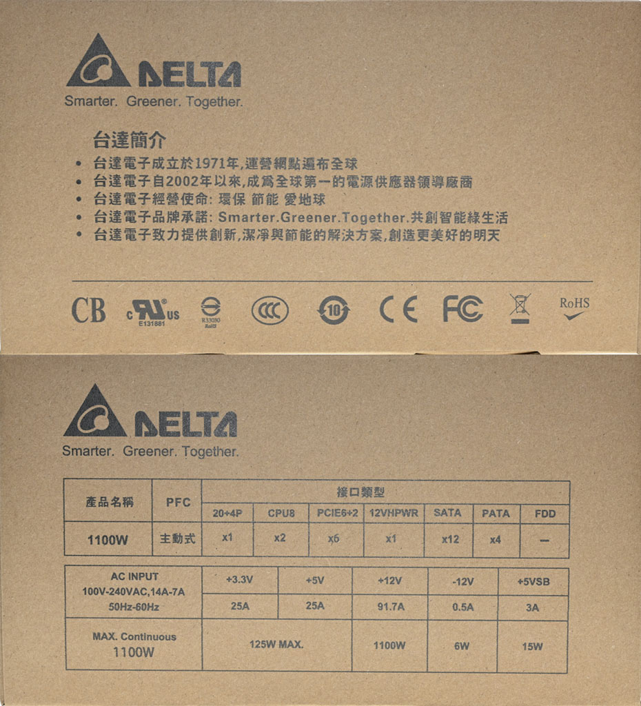 台達超實在ATX 3.0 1100W白金全模組化電源開箱