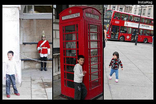 London bus, telephone box, Royal Horse Guard