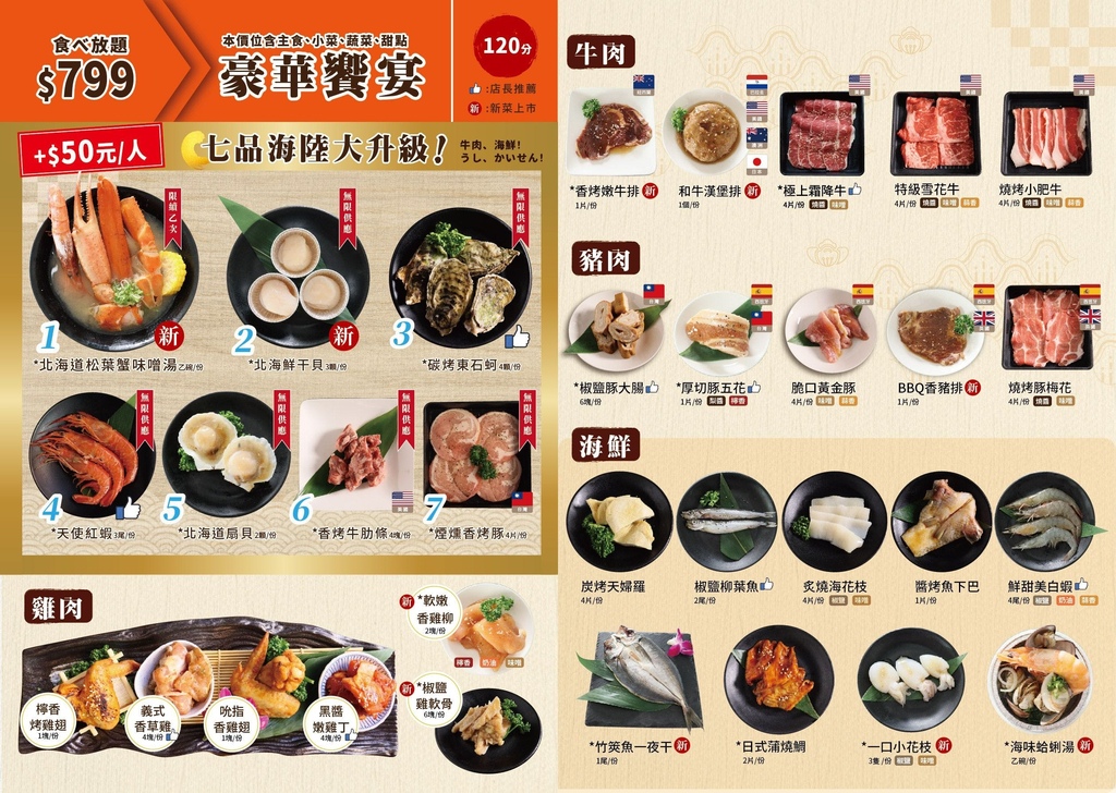 台中南區｜799+50元就有海陸大升級~干貝鮮蚵讓你吃到飽！