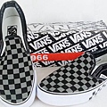 VANS 時尚滑板鞋 經典黑灰格帆布鞋 情侶款  1.jpg