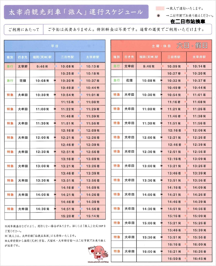 旅人時間表