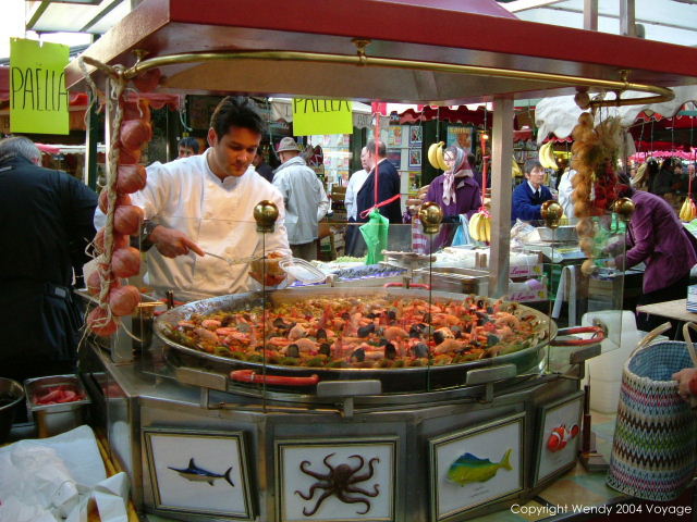 Aix en Provence市集的Paella攤子