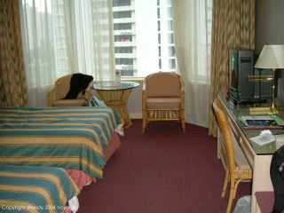 在Riverview Hotel短暫休息的房間
