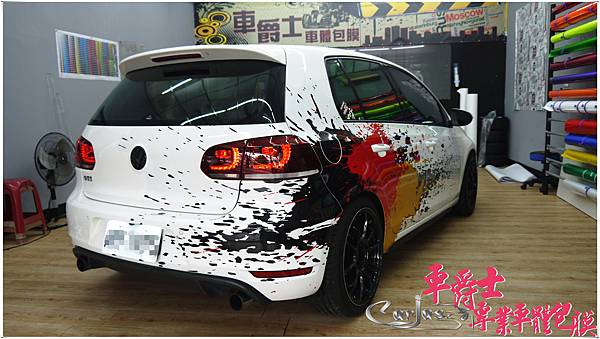 VW GOLF GTI 德國國旗三色 噴濺潑墨主題 車身彩貼