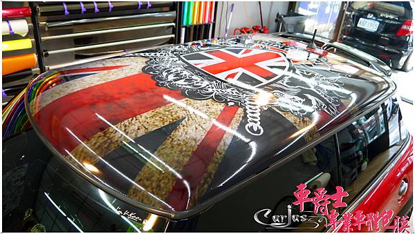 MINI COOPER 仿舊英國國旗車頂彩貼 MINI COOPER 仿舊英國國旗車頂彩貼