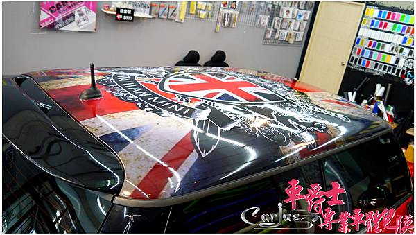 MINI COOPER 仿舊英國國旗車頂彩貼 MINI COOPER 仿舊英國國旗車頂彩貼