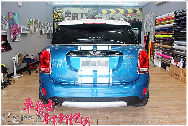 MINI COUNTRYMAN 運動線條 車頂米字旗彩貼