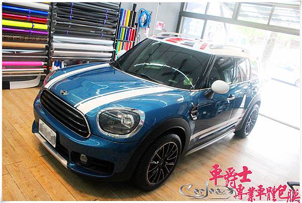 MINI COUNTRYMAN 運動線條 車頂米字旗彩貼