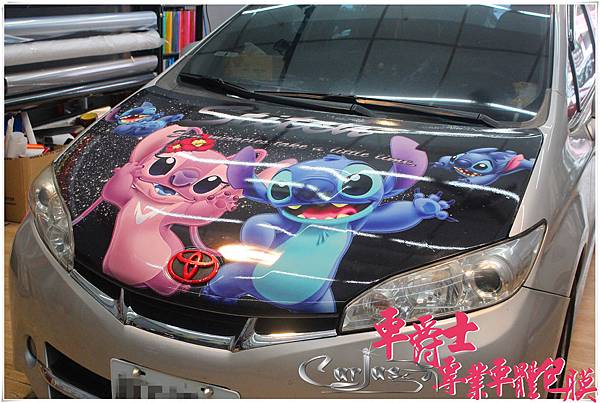 TOYOTA WISH 史迪奇 引擎蓋彩貼 TOYOTA WISH 史迪奇 引擎蓋彩貼