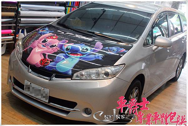 TOYOTA WISH 史迪奇 引擎蓋彩貼