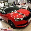 SKODA FABIA 水箱護罩鍍鉻消光黑改色包膜 運動線條車身彩貼