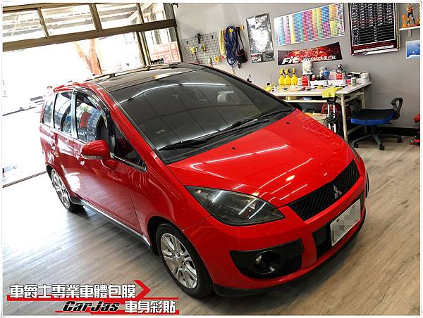 MITSUBISHI COLT PLUS 類全景天窗高亮黑車頂貼膜