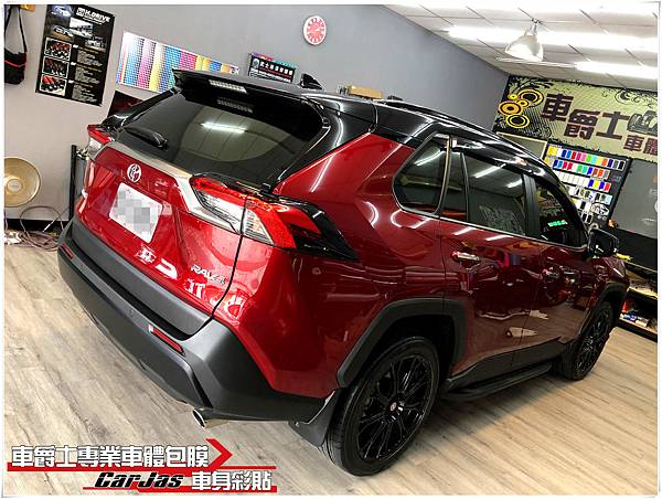 TOYOTA RAV4 前後下巴消光黑 懸浮式車頂量黑改色包膜