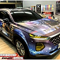 HYUNDAI SANTA FE 山土匪 客製化變形金剛全車車身彩貼、高亮黑車頂＆後視鏡、車燈燻黑改色包膜