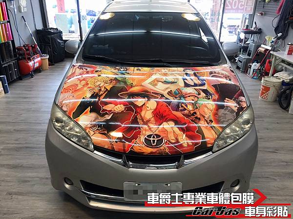 TOYOTA WISH 客製化 航海王 引擎蓋彩貼