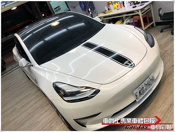 車爵士車體包膜車身彩貼-TESLA MODEL3 運動線條車身彩貼