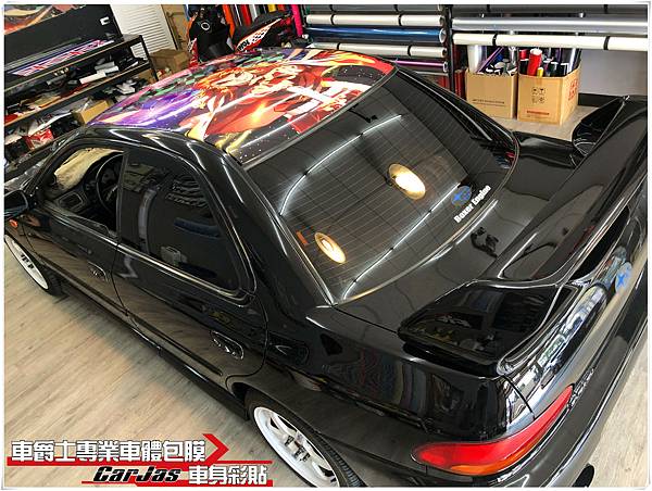 車爵士車體包膜車身彩貼 SUBARU GC8 鬼滅之刃 車頂彩貼