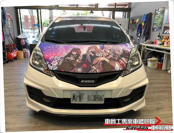 車爵士車體包膜車身彩貼-HONDA FIT 少女前線 引擎蓋彩貼 前檔貼