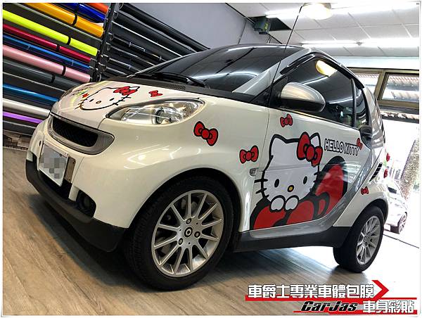 車爵士車體包膜車身彩貼-BENZ SMART KITTY 車身彩貼