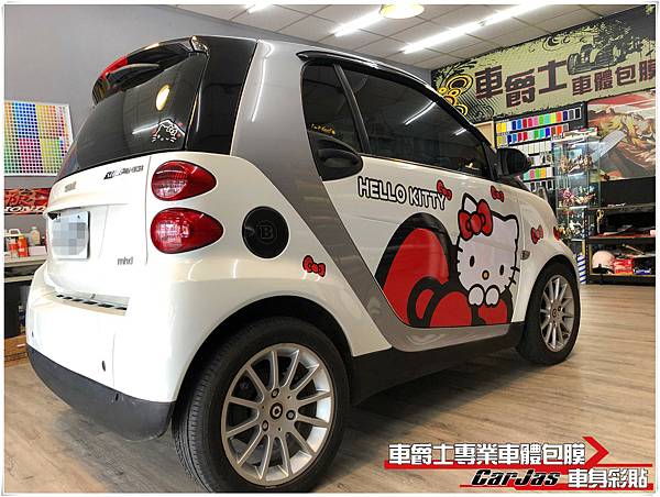 車爵士車體包膜車身彩貼-BENZ SMART KITTY 車身彩貼