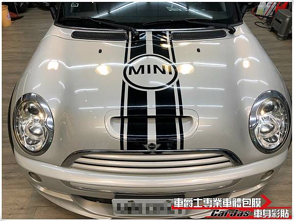 車爵士車體包膜車身彩貼-MINI COOPER 客製化運動線條車身彩貼