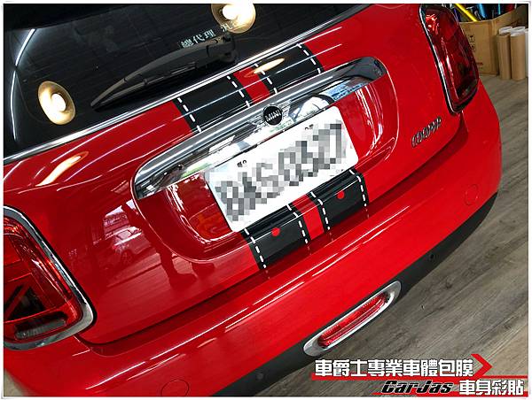 車爵士車體包膜車身彩貼-MINI COOPER 引擎蓋 後廂蓋 運動線條車身彩貼