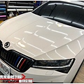 車爵士車體包膜車身彩貼-SKODA SUPERB 車頭迎風面 TPU自體修復透明犀牛皮保護膜