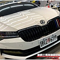 車爵士車體包膜車身彩貼-SKODA SUPERB 車頭迎風面 TPU自體修復透明犀牛皮保護膜