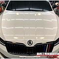 車爵士車體包膜車身彩貼-SKODA SUPERB 車頭迎風面 TPU自體修復透明犀牛皮保護膜