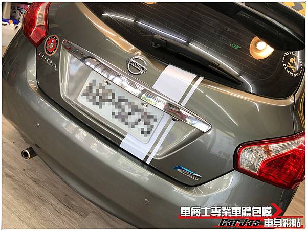 車爵士車體包膜車身彩貼-NISSAN TIIDA 運動線條車身彩貼