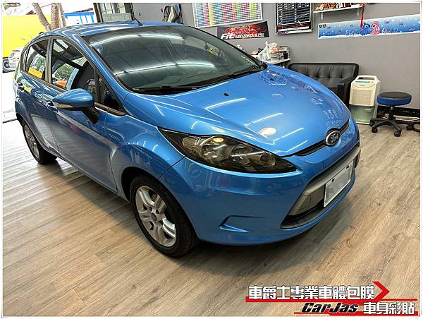 車爵士車體包膜車身彩貼-FORD FIESTA 大燈 尾燈 茶色燻黑TPU自體修復改色包膜