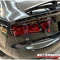 車爵士車體包膜車身彩貼-AUDI A7 大燈 尾燈 茶色燻黑TPU自體修復改色包膜