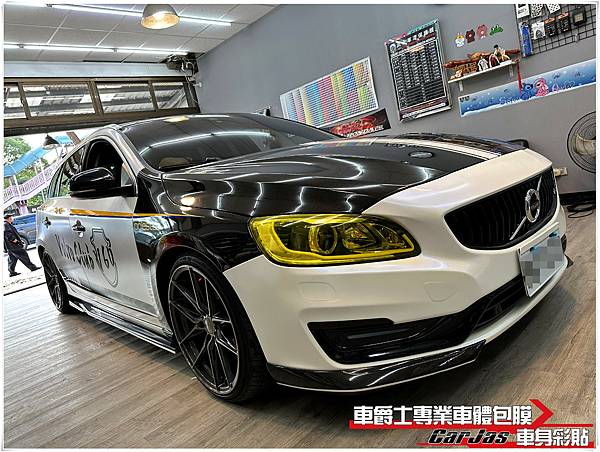 車爵士車體包膜車身彩貼-VOLVO V60 客製化車身腰線車身彩貼