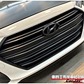 車爵士車體包膜車身彩貼-HYUNDAI ELANTRA 引擎蓋 水箱護罩鍍鉻 3D黑卡夢改色包膜