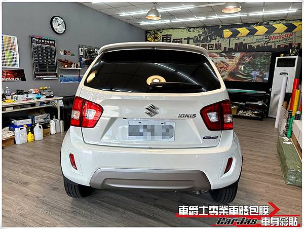 車爵士車體包膜車身彩貼-SUZUKI IGNIS 全車漆面TPU自體修復透明犀牛皮保護膜&客製化車身線條彩貼