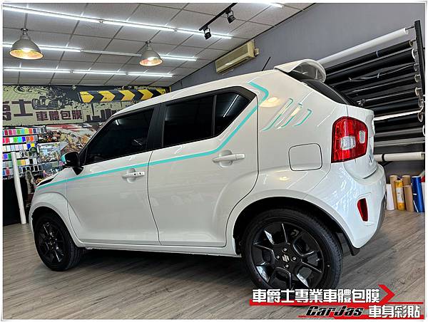 車爵士車體包膜車身彩貼-SUZUKI IGNIS 全車漆面TPU自體修復透明犀牛皮保護膜&客製化車身線條彩貼