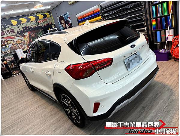 車爵士車體包膜車身彩貼-FORD FOCUS 全車漆面 TPU自體修復透明犀牛皮保護膜、車燈茶色燻黑改色包膜