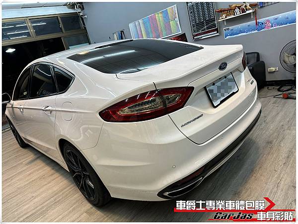 車爵士車體包膜車身彩貼-FORD MONDEO 大燈 尾燈 茶色燻黑改色包膜