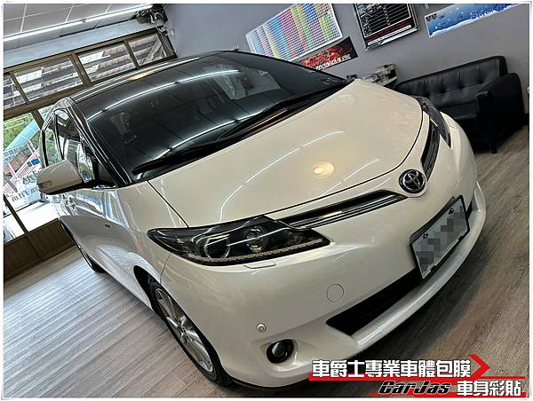 車爵士車體包膜車身彩貼-TOYOTA PREVIA 大燈自體修復TPU透明犀牛皮保護包膜