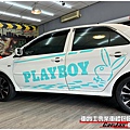 車爵士車體包膜車身彩貼-TOYOTA VIOS PLAYBOY 客製化車身彩貼