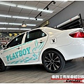 車爵士車體包膜車身彩貼-TOYOTA VIOS PLAYBOY 客製化車身彩貼