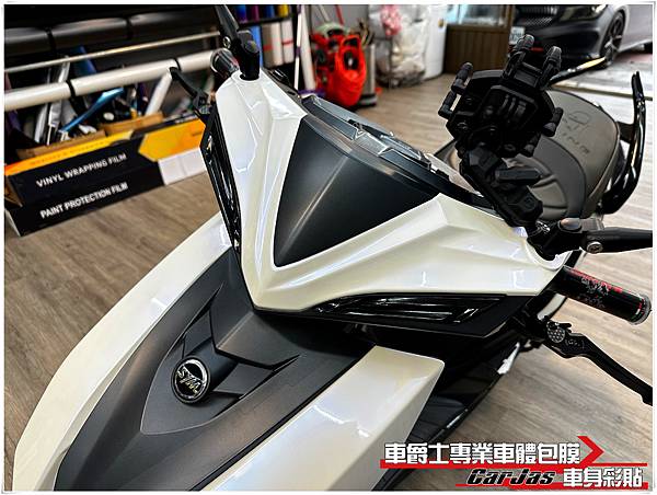 車爵士車體包膜車身彩貼SYM JET SL 全車白魅幻彩改色包膜