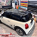 車爵士車體包膜車身彩貼-MINI COOPER 客製化車身彩貼、車頂彩貼