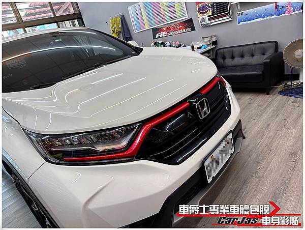 車爵士車體包膜車身彩貼-HONDA CRV 鍍鉻飾條 水晶紅 改色包膜