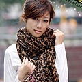 2011韓國秋冬 豹紋棉麻百搭褶皺女 圍巾 披肩 皺巾 豹紋圍巾